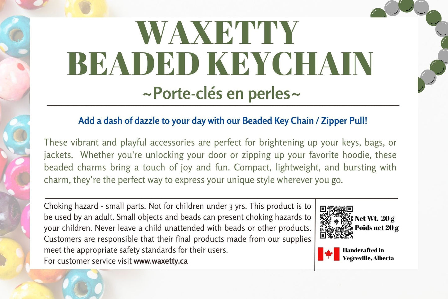 Beaded Keychain - Gnome - WaxettyBeaded Keychain - GnomeBeaded