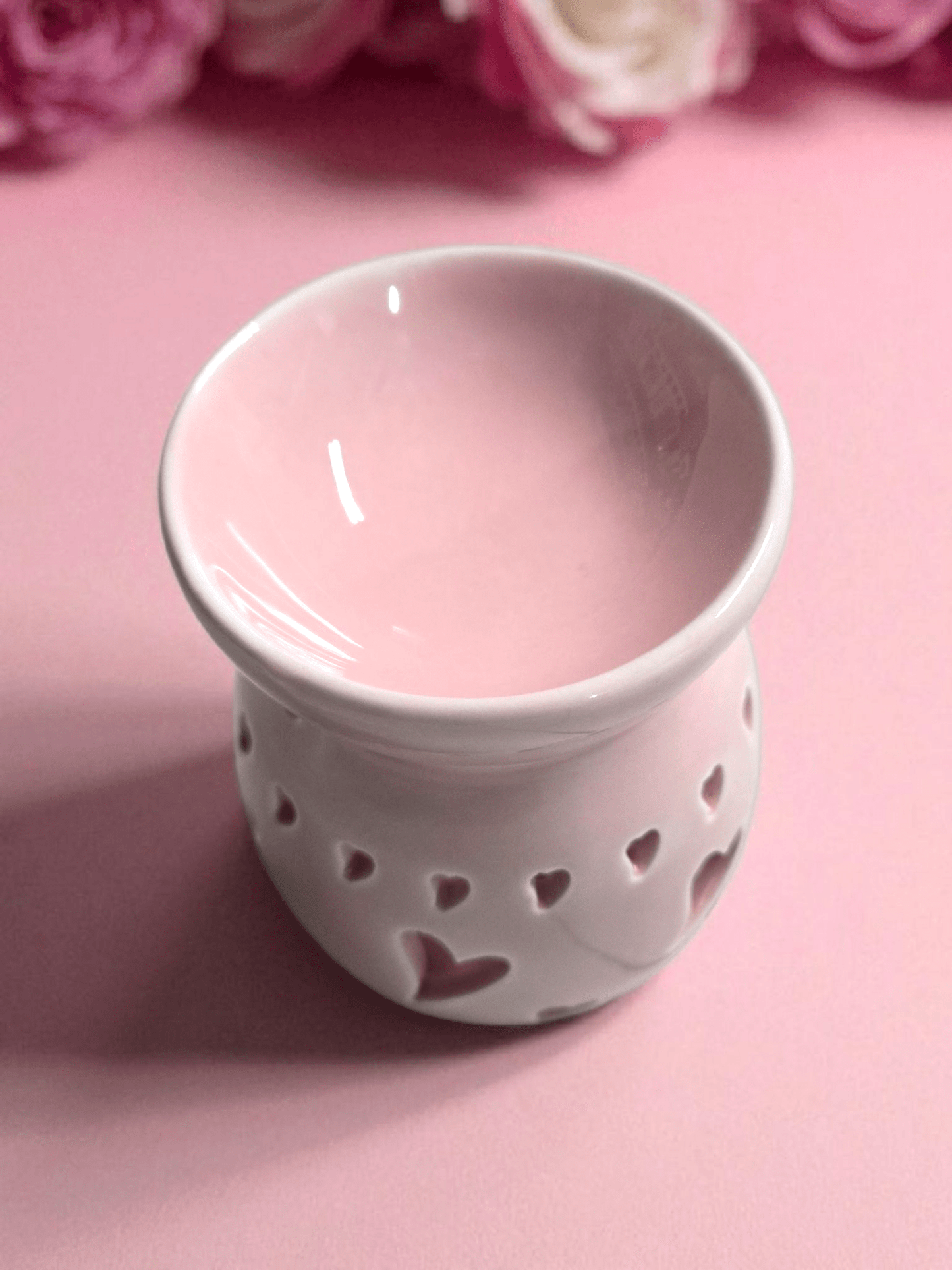 Tea Light Crafty Hearts Ceramic Wax Melter (Pink) - WaxettyTea Light Crafty Hearts Ceramic Wax Melter (Pink)Wax Warmer