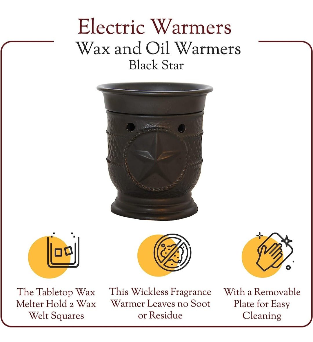 Black Star Tabletop Warmer - WaxettyBlack Star Tabletop WarmerWax Warmer