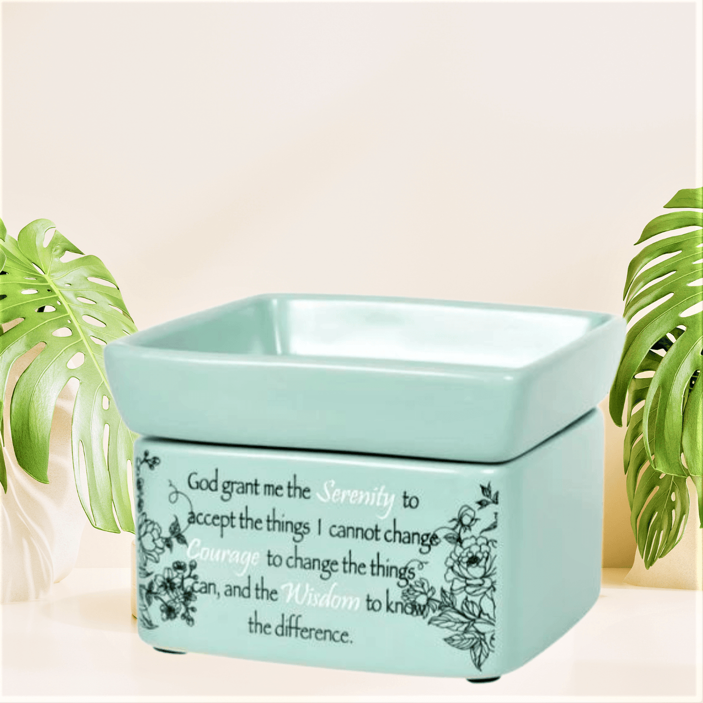 Serenity Prayer Teal 2-in-1 warmer - WaxettySerenity Prayer Teal 2-in-1 warmerWax Warmer