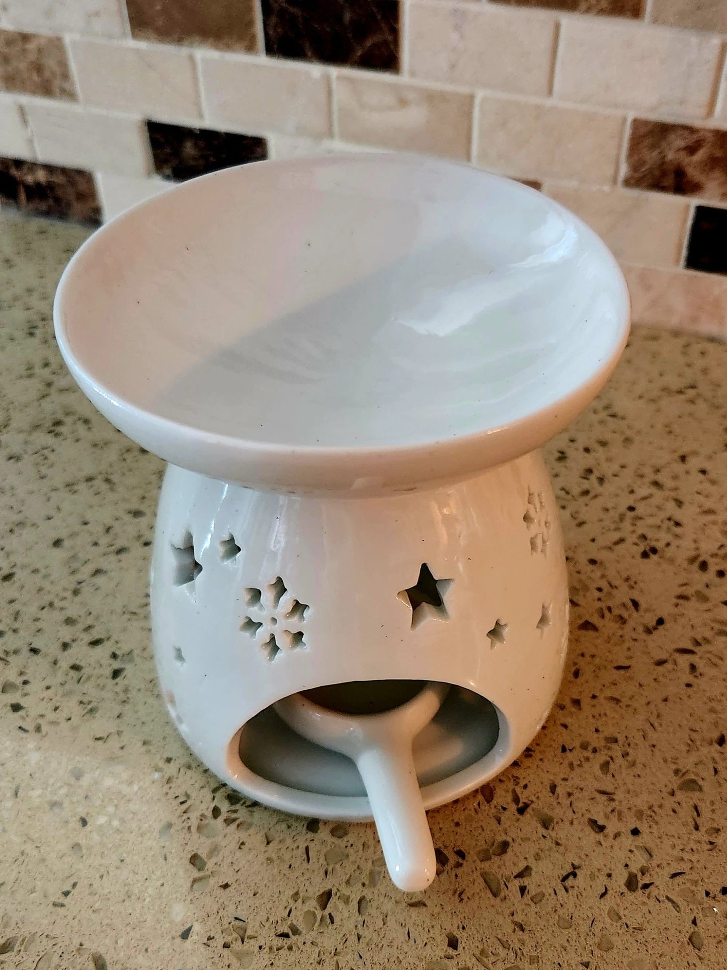 Tea Light Wax Warmer (Snow Flakes) - WaxettyTea Light Wax Warmer (Snow Flakes)Wax Warmer
