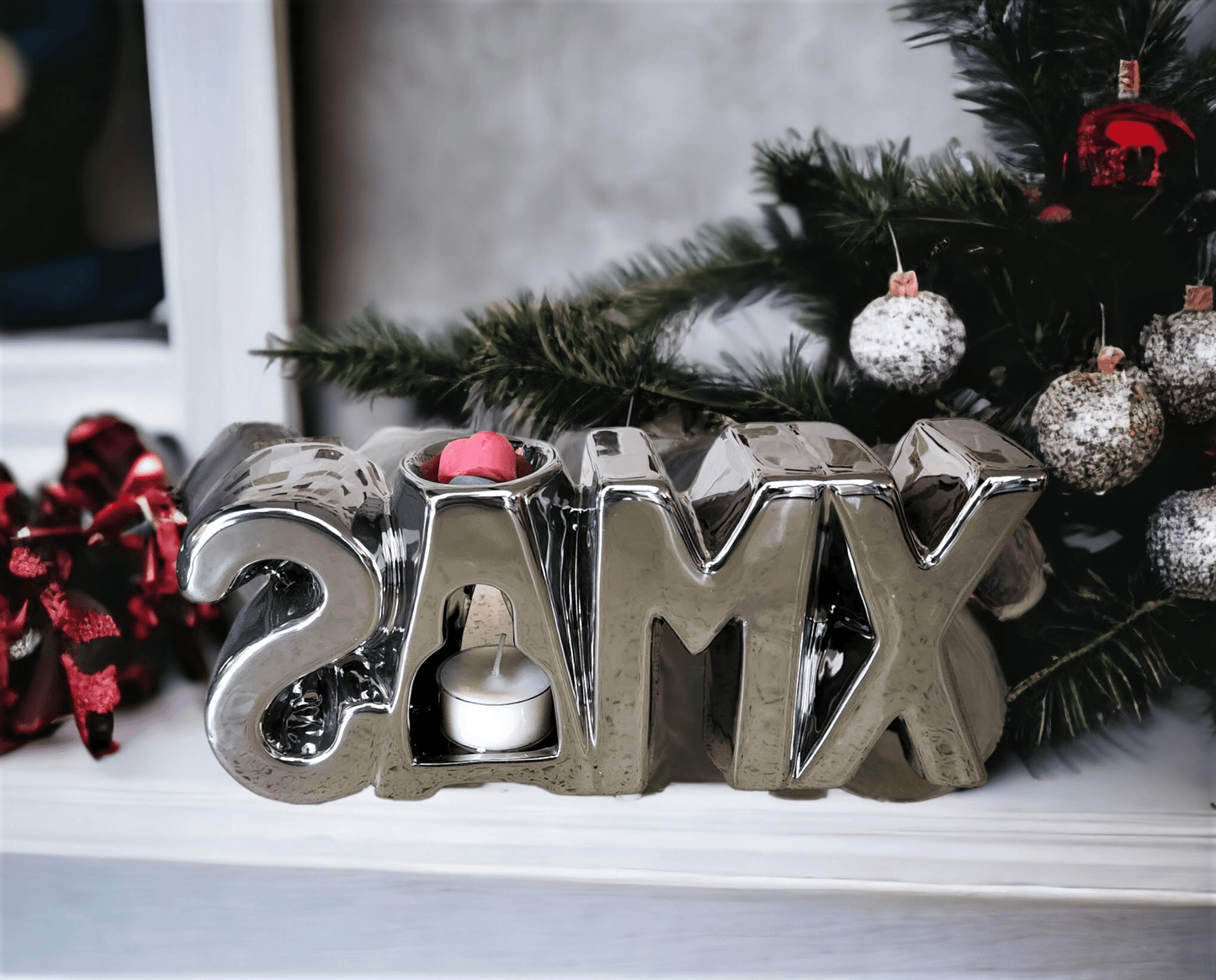 XMAS Ceramic Wax Melter - Silver - WaxettyXMAS Ceramic Wax Melter - SilverWax Warmer