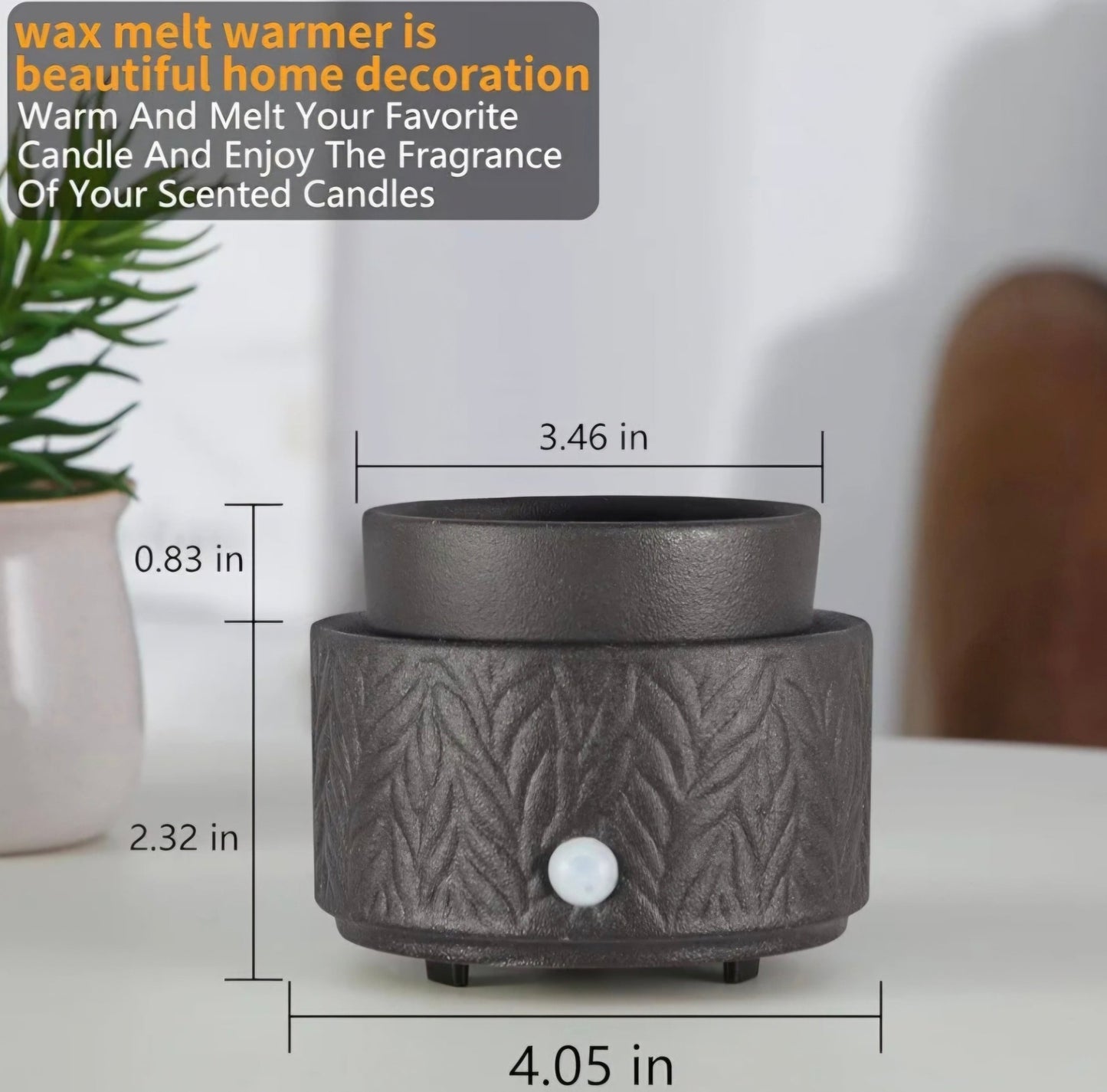 Ceramic Black Leaf 3 - in - 1 Wax Melt Warmer - WaxettyCeramic Black Leaf 3 - in - 1 Wax Melt WarmerWax Warmer