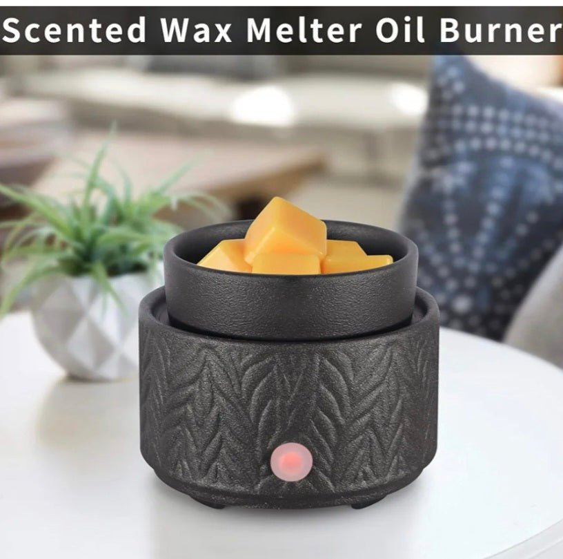 Ceramic Black Leaf 3 - in - 1 Wax Melt Warmer - WaxettyCeramic Black Leaf 3 - in - 1 Wax Melt WarmerWax Warmer