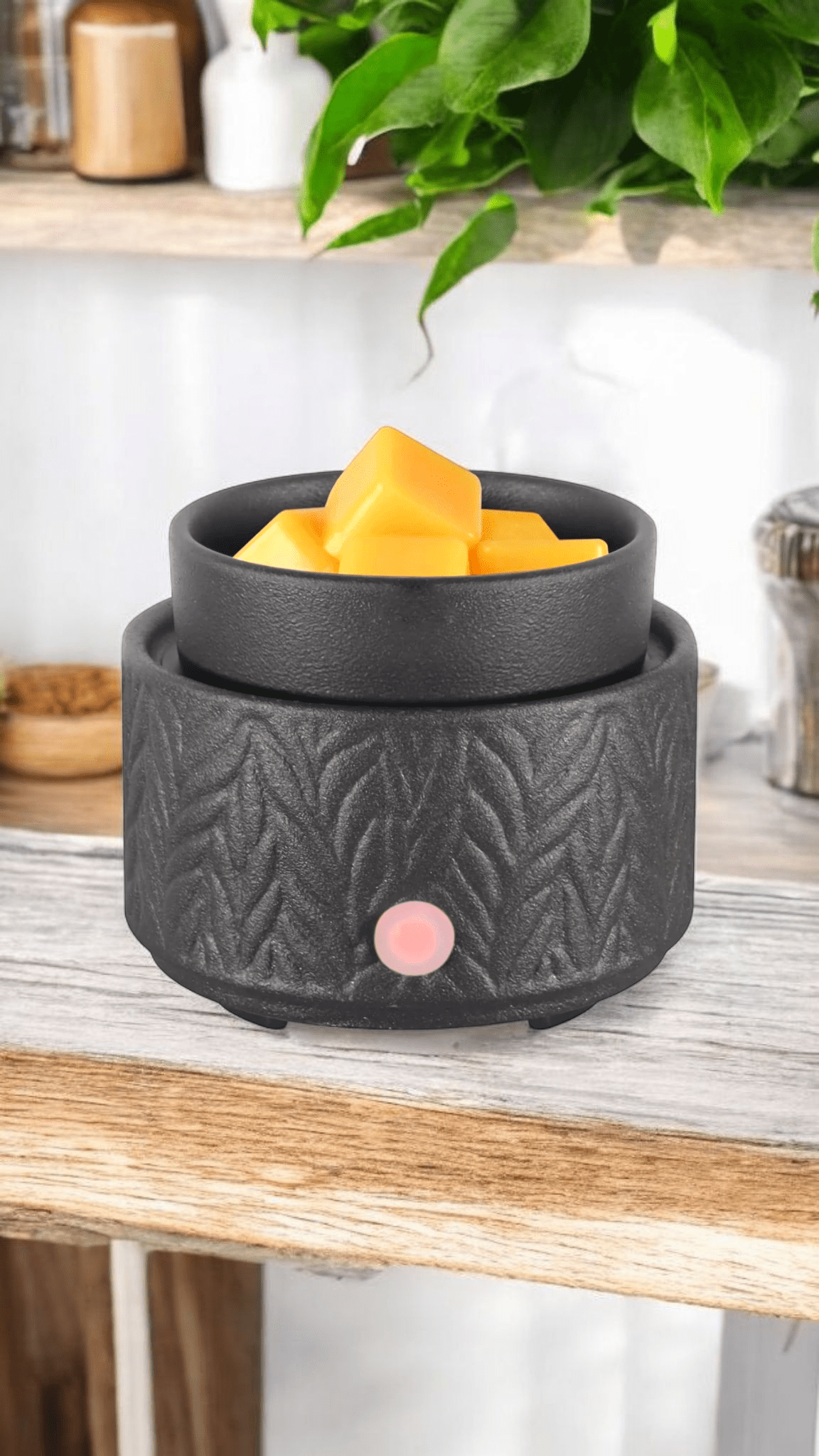 Ceramic Black Leaf 3 - in - 1 Wax Melt Warmer - WaxettyCeramic Black Leaf 3 - in - 1 Wax Melt WarmerWax Warmer