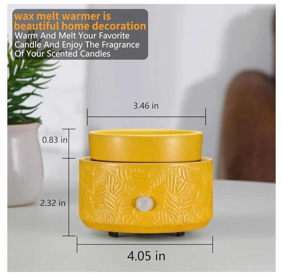 Ceramic Yellow Leaf 3 - in - 1 Wax Melt Warmer - WaxettyCeramic Yellow Leaf 3 - in - 1 Wax Melt WarmerWax Warmer