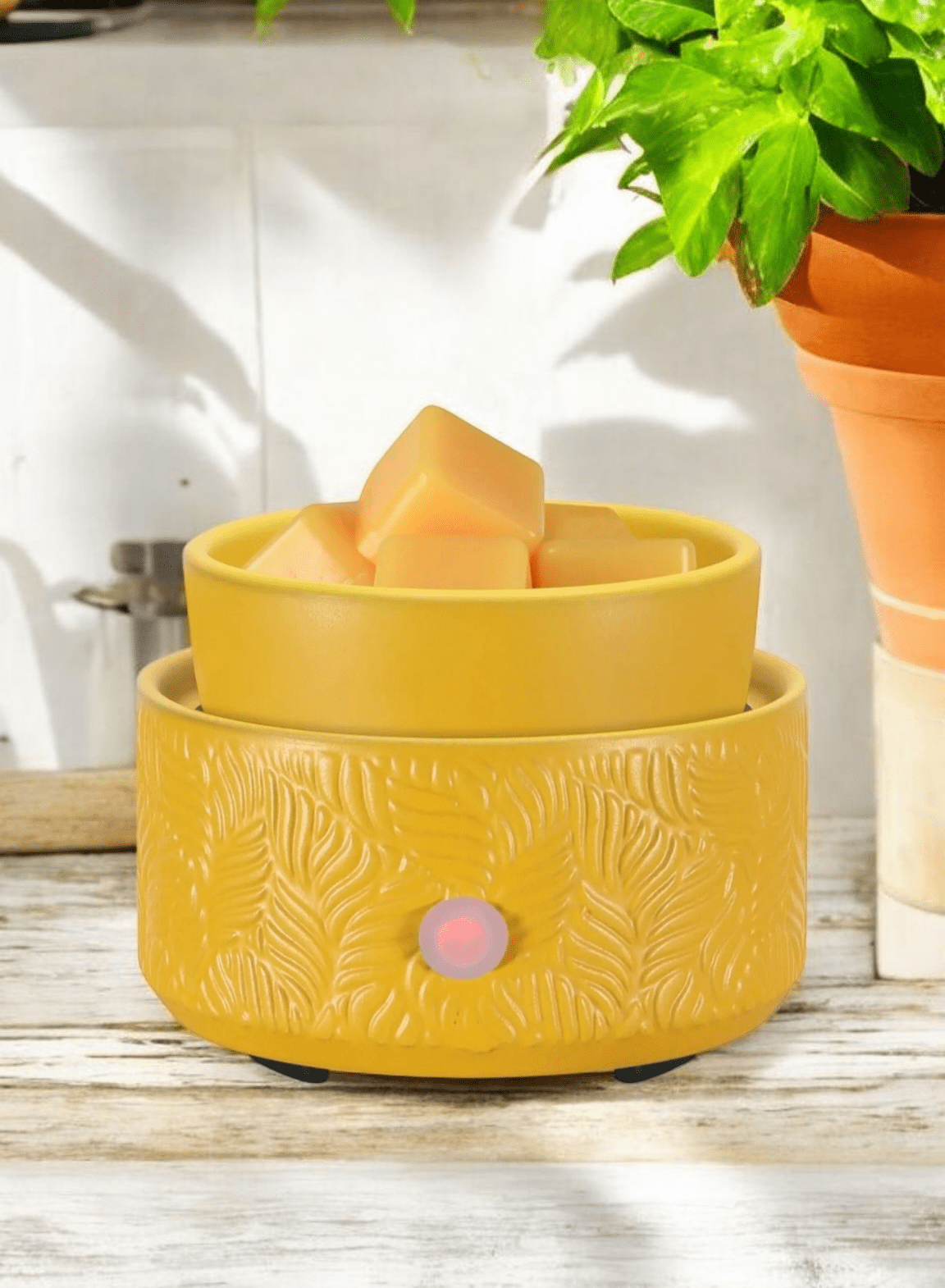Ceramic Yellow Leaf 3 - in - 1 Wax Melt Warmer - WaxettyCeramic Yellow Leaf 3 - in - 1 Wax Melt WarmerWax Warmer