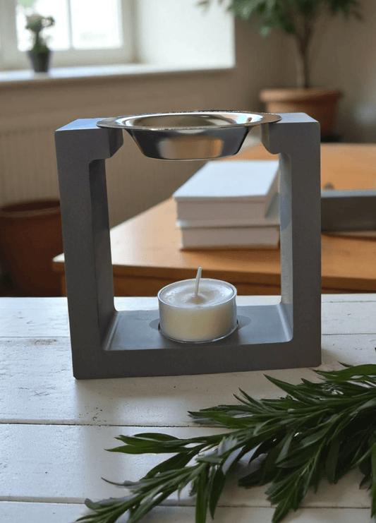 Jesmonite Tea Light Warmer - Grey - WaxettyJesmonite Tea Light Warmer - GreyWax Warmer