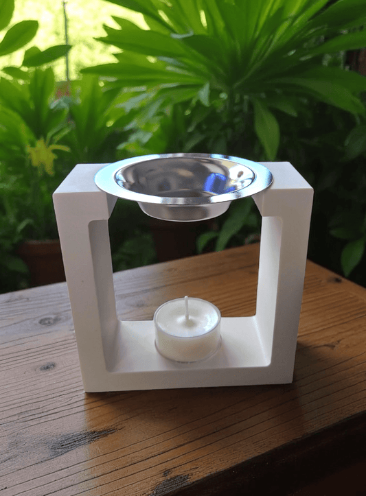 Jesmonite Tea Light Warmer - Ivory - WaxettyJesmonite Tea Light Warmer - IvoryWax Warmer