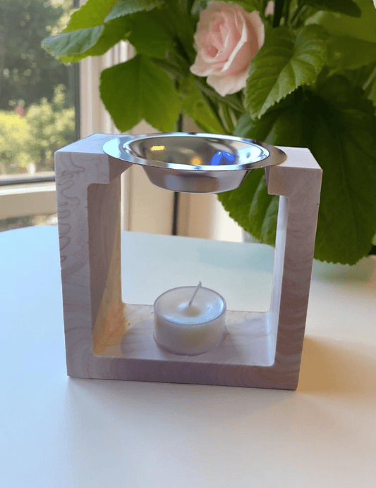 Jesmonite Tea Light Warmer - Pink Marble - WaxettyJesmonite Tea Light Warmer - Pink MarbleWax Warmer