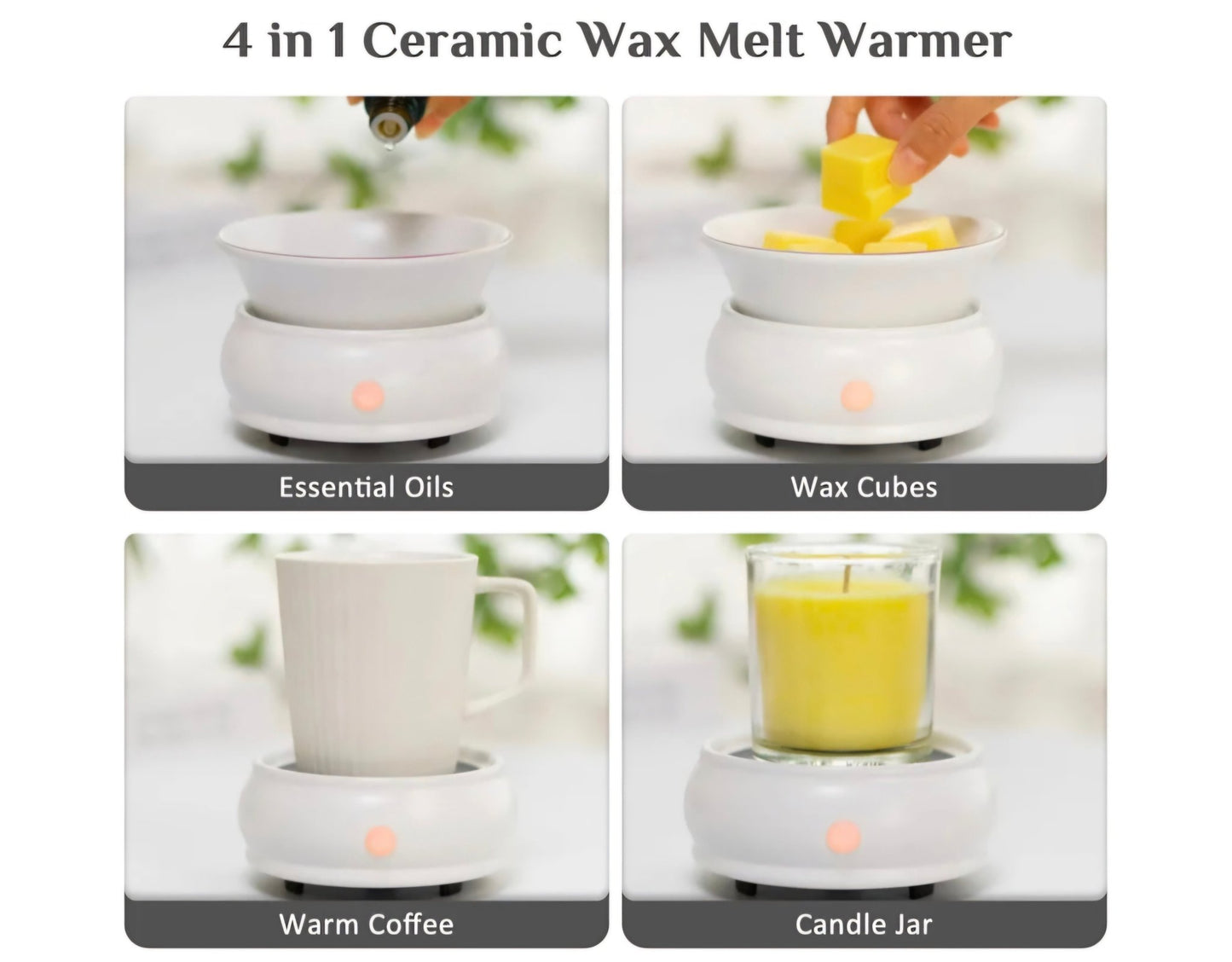 White Ceramic Bowl Warmer - WaxettyWhite Ceramic Bowl WarmerWax Warmer