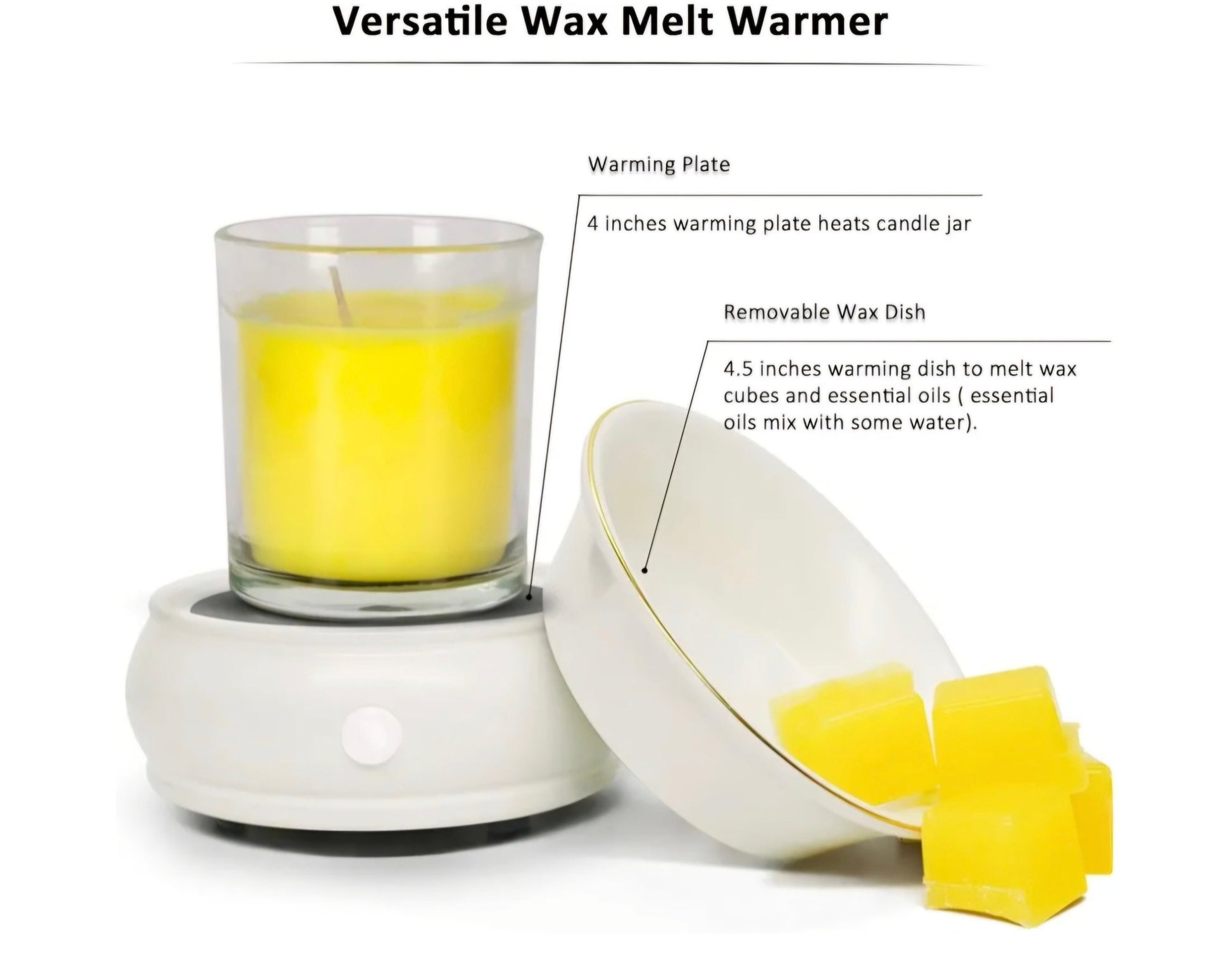 White Ceramic Bowl Warmer - WaxettyWhite Ceramic Bowl WarmerWax Warmer