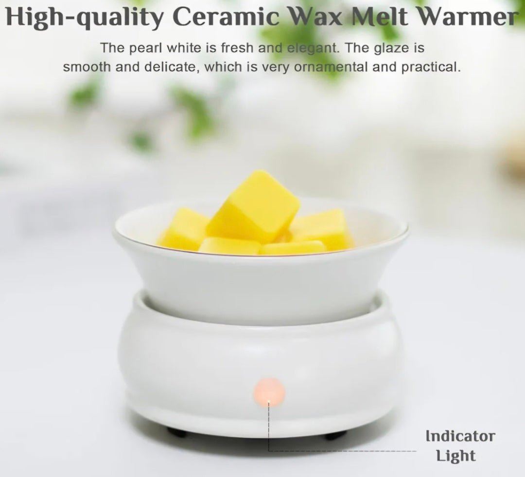 White Ceramic Bowl Warmer - WaxettyWhite Ceramic Bowl WarmerWax Warmer