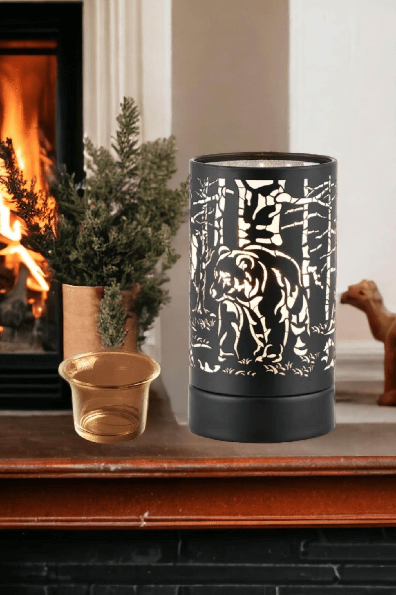 Black Bear Family Touch Lamp Warmer (Black) - WaxettyBlack Bear Family Touch Lamp Warmer (Black)Wax Warmer