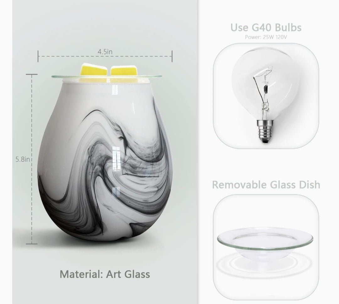 Glass Wax Melt Warmer Inky - WaxettyGlass Wax Melt Warmer InkyWax Warmer
