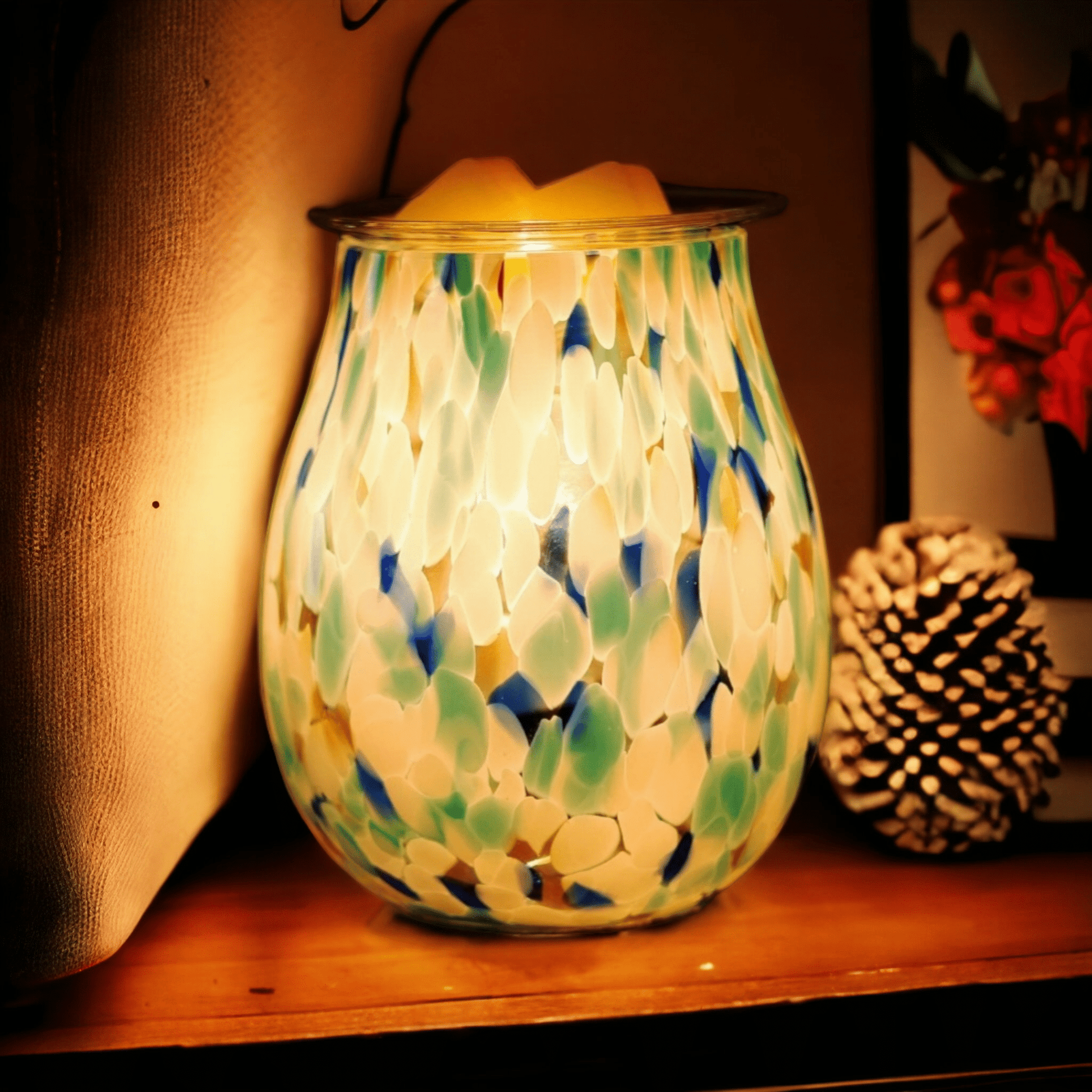 Glass Wax Melt Warmer Tulip-Blue - WaxettyGlass Wax Melt Warmer Tulip-BlueWax Warmer