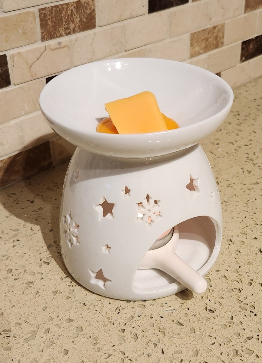 Tea Light Wax Warmer (Snow Flakes) - WaxettyTea Light Wax Warmer (Snow Flakes)Wax Warmer